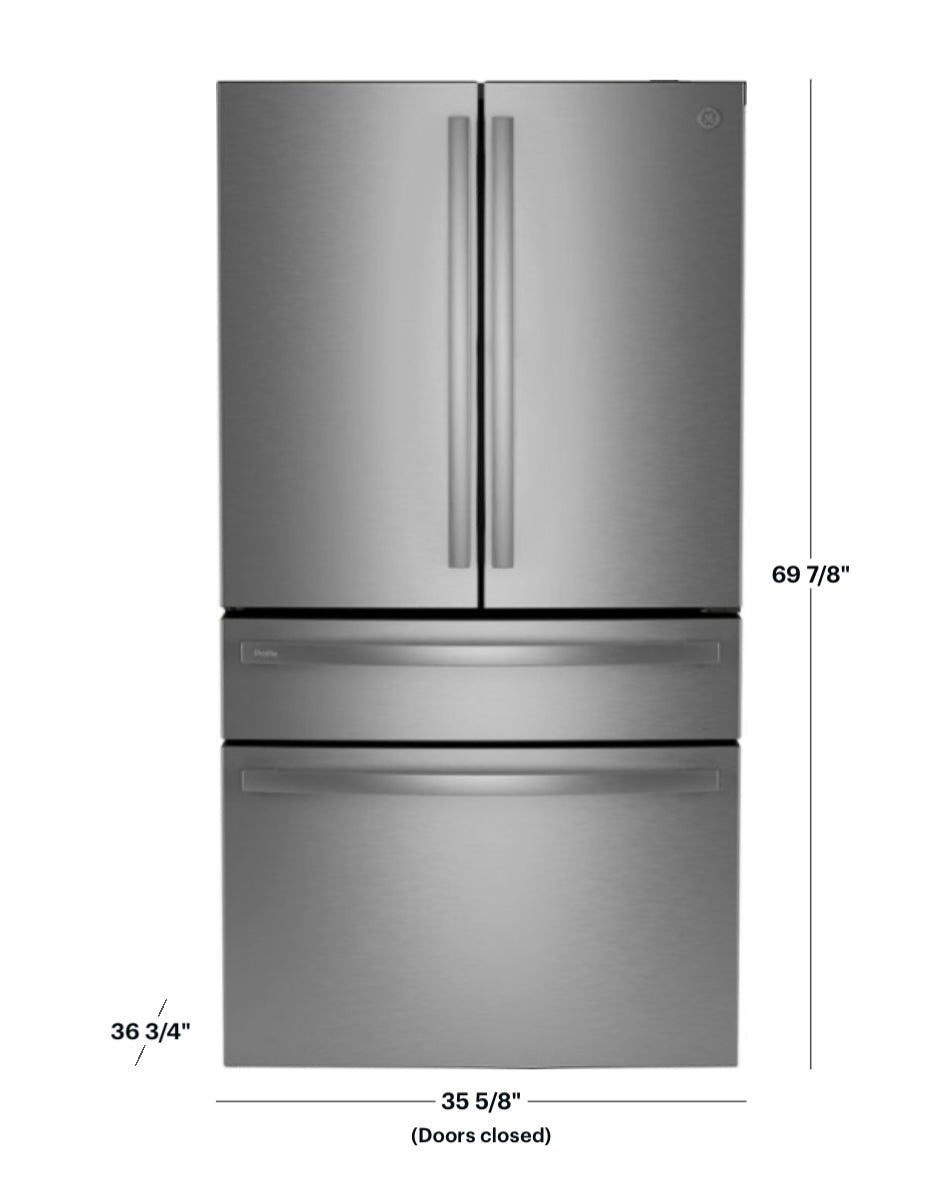 GE Profile PGE29BYTFS - 28.7 Cu. Ft. 4 Door French Door Refrigerator with Dual-Dispense AutoFill Pitcher - Stainless Steel 835666