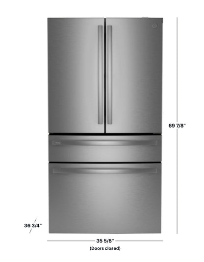 GE Profile PGE29BYTFS - 28.7 Cu. Ft. 4 Door French Door Refrigerator with Dual-Dispense AutoFill Pitcher - Stainless Steel 835666