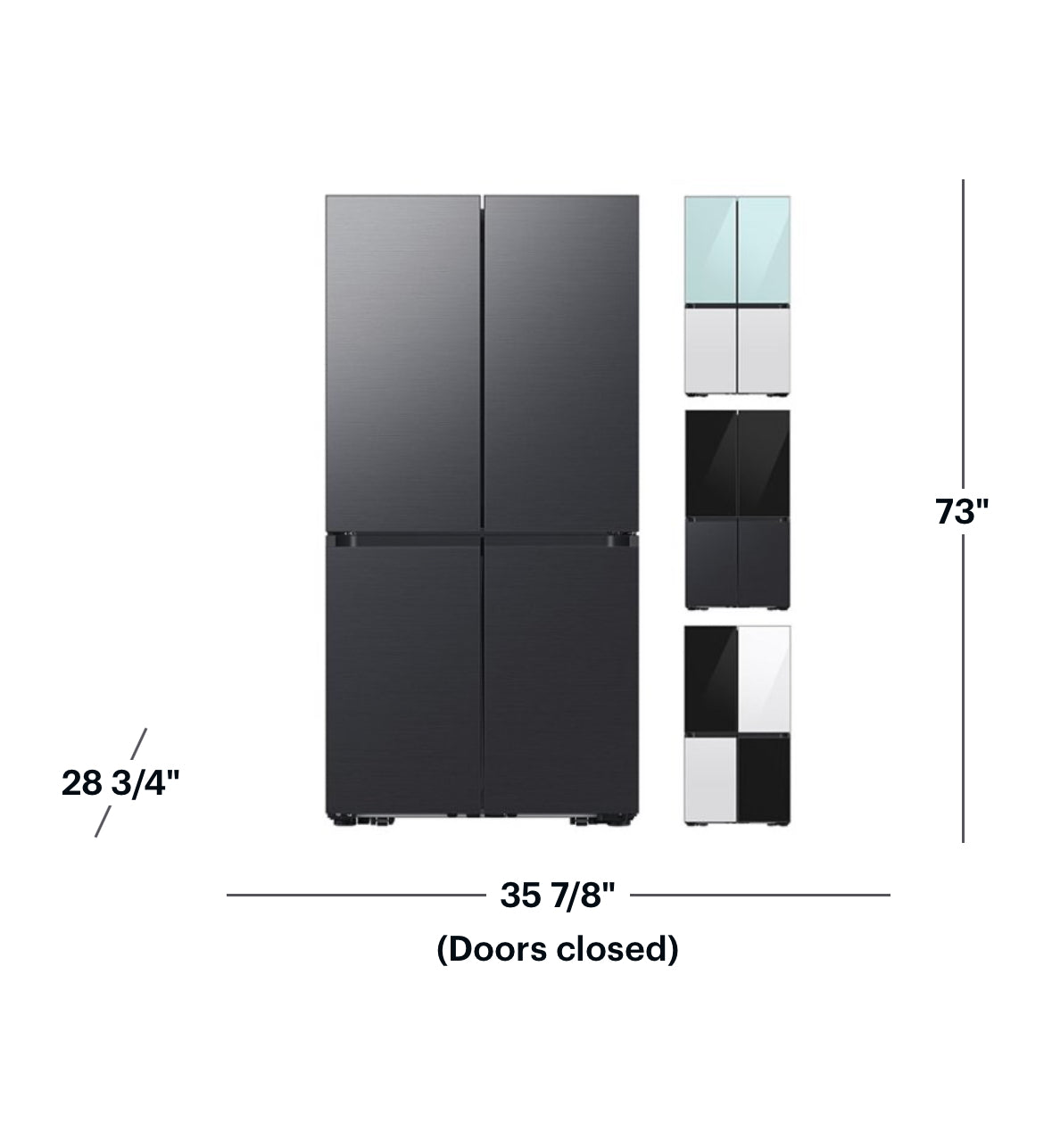 Samsung - Bespoke 23 Cu. Ft. 4-Door Flex French Door Counter Depth Refrigerator with Beverage Center (panel sold separately)