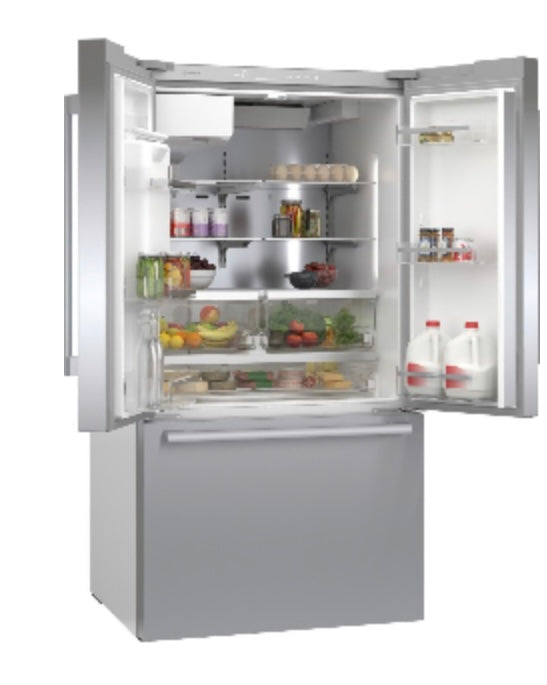 Bosch 500 Series French Door Bottom Mount Refrigerator 36" Brushed steel anti-fingerprint B36FD50SNS