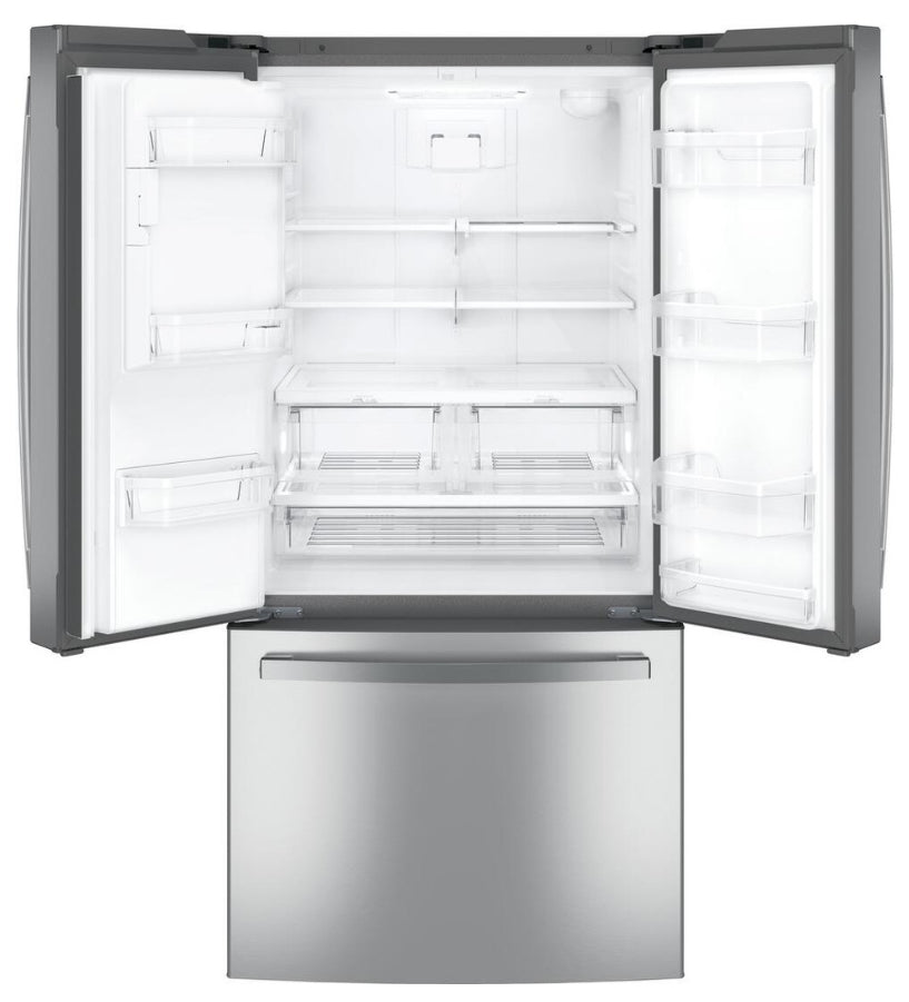 GFE24JYKFS GE 33" 23.8 Cu. Ft. French Door Refrigerator with Exterior Ice & Water - Fingerprint Resistant Stainless Steel 987612471