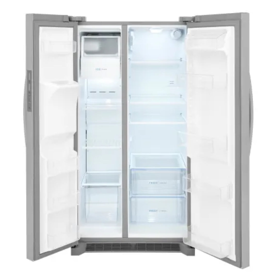 Frigidaire-25-6-cu-ft-Side-by-Side-Refrigerator-with-Ice-Maker-Easycare-Stainless-Steel-ENERGY-STAR MODEL #FRSS26L3AFA 1230143