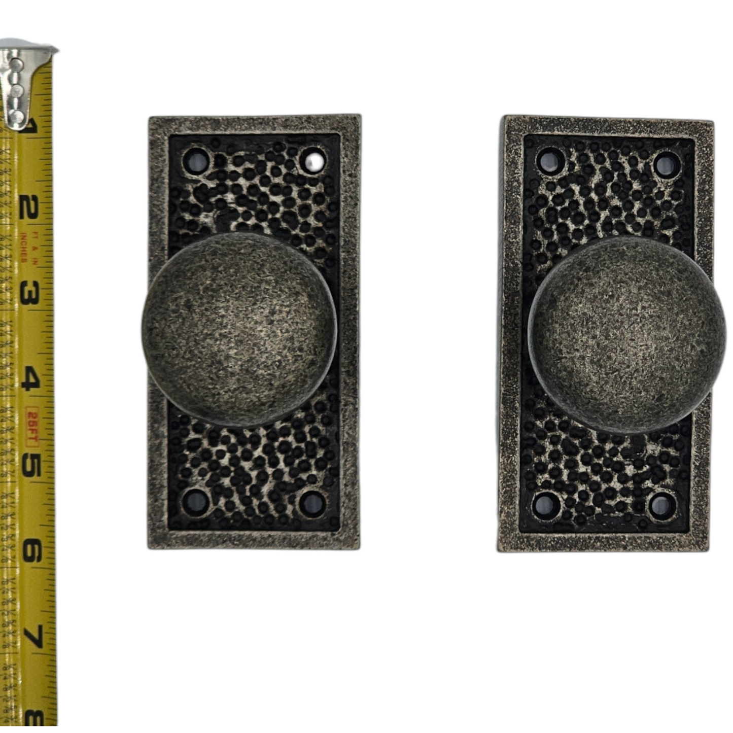 Signature Hardware Hand Hammered - Bronze Passage Interior Door Set - Knob - 2-3/8" Backset - Antique Pewter