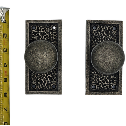 Signature Hardware Hand Hammered - Bronze Passage Interior Door Set - Knob - 2-3/8" Backset - Antique Pewter