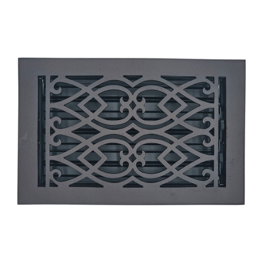 Signature Hardware VIC610-BP | 6 x 10" Victorian Bronze Floor Register (7-1/4" x 12" Overall)
