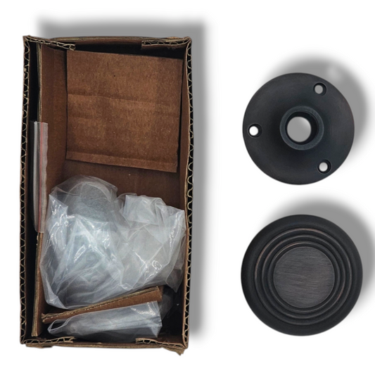 Signature Hardware Ribbed Passage Interior Door Set – 2" Backplate – Brass – Oil Rubbed Bronze