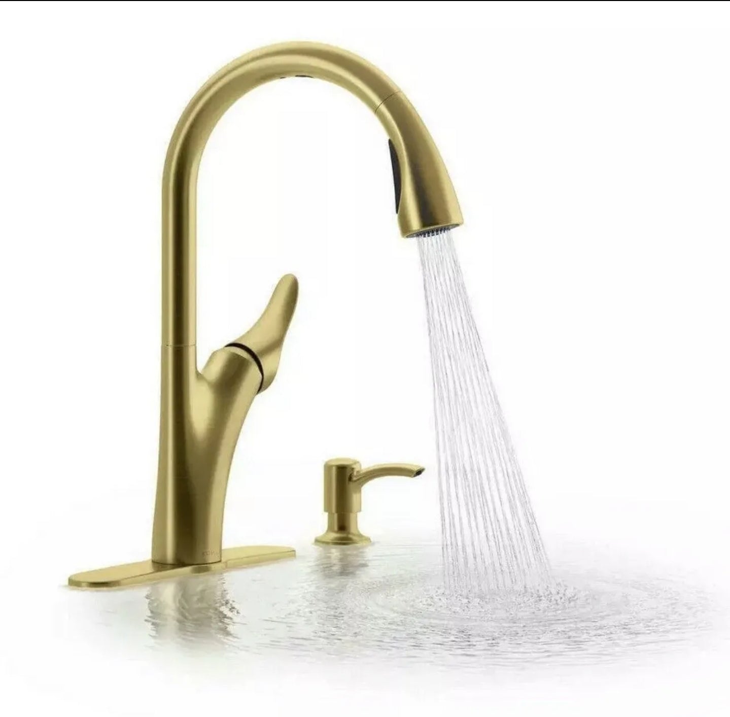 Kohler Transitional Pull Down Kitchen Faucet 1PREC26448-SD-2MB-AA Brushed Gold