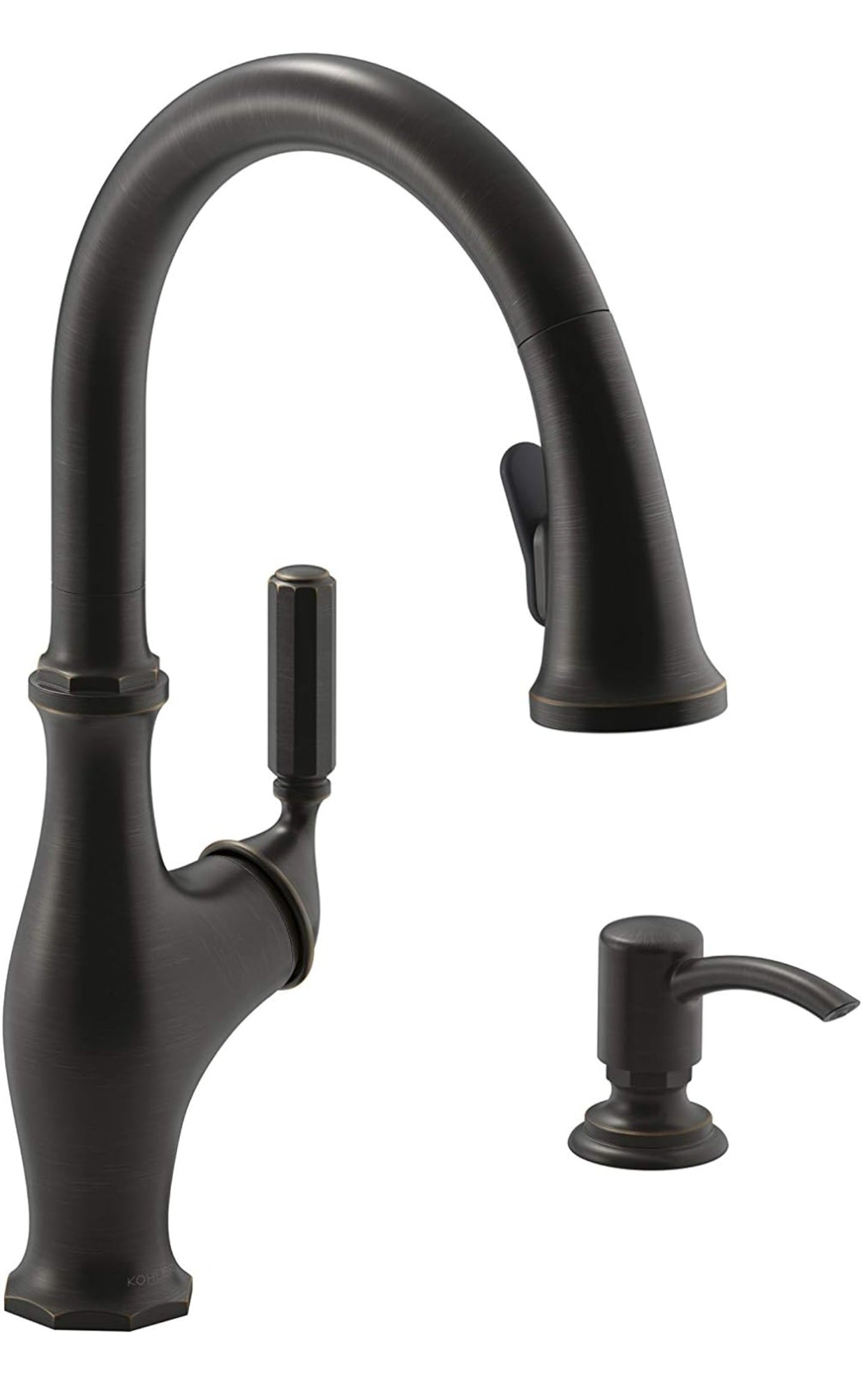 Kohler Worth Pull Down Kitchen Faucet, Kitchen Sink Faucet with Pull Down Sprayer, Oil-Rubbed Bronze, K-R11921-SD-2BZ