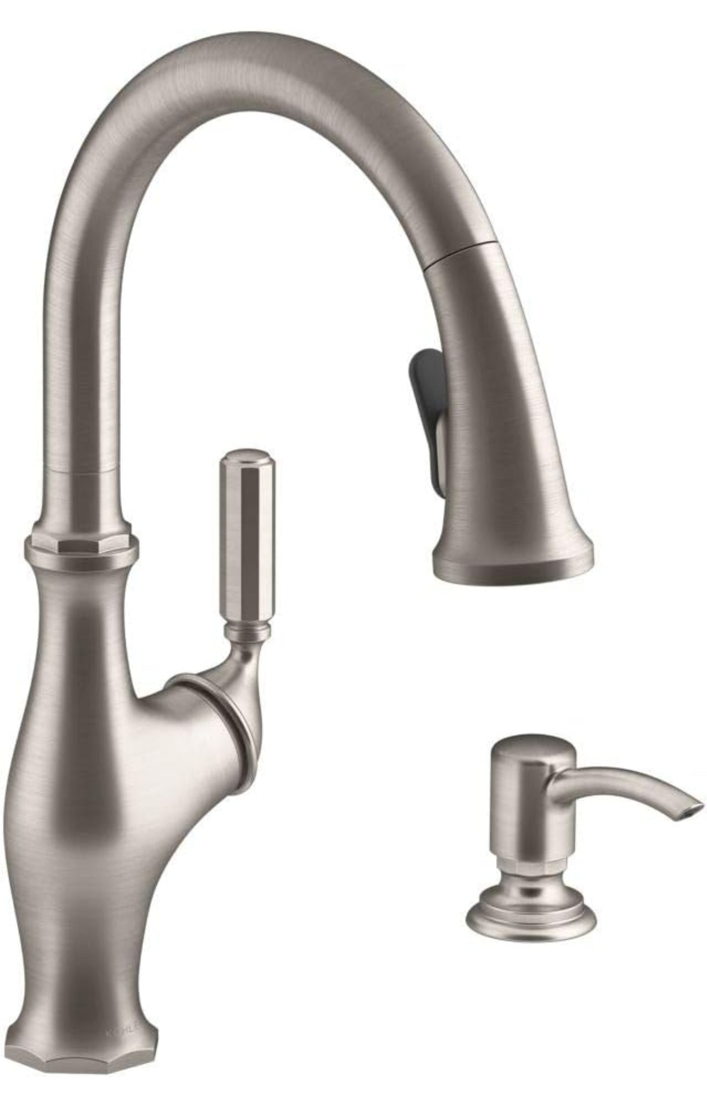 Kohler Worth Pull Down Kitchen Faucet, Kitchen Sink Faucet with Pull Down Sprayer, Vibrant Stainless, K-R11921-SD-VS