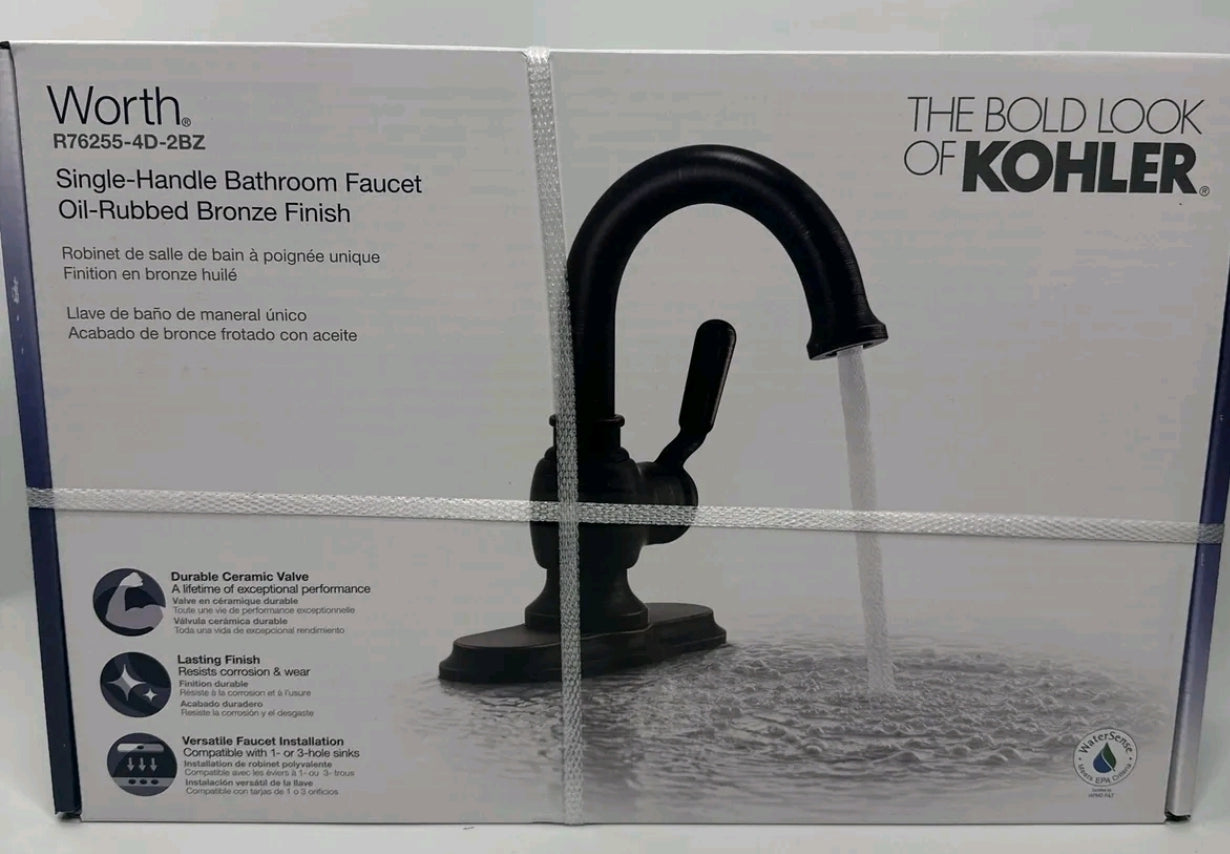 Kohler Worth Single Hole Single-Handle Bathroom Faucet in Oil Rubbed Bronze R76255-4D-2BZ