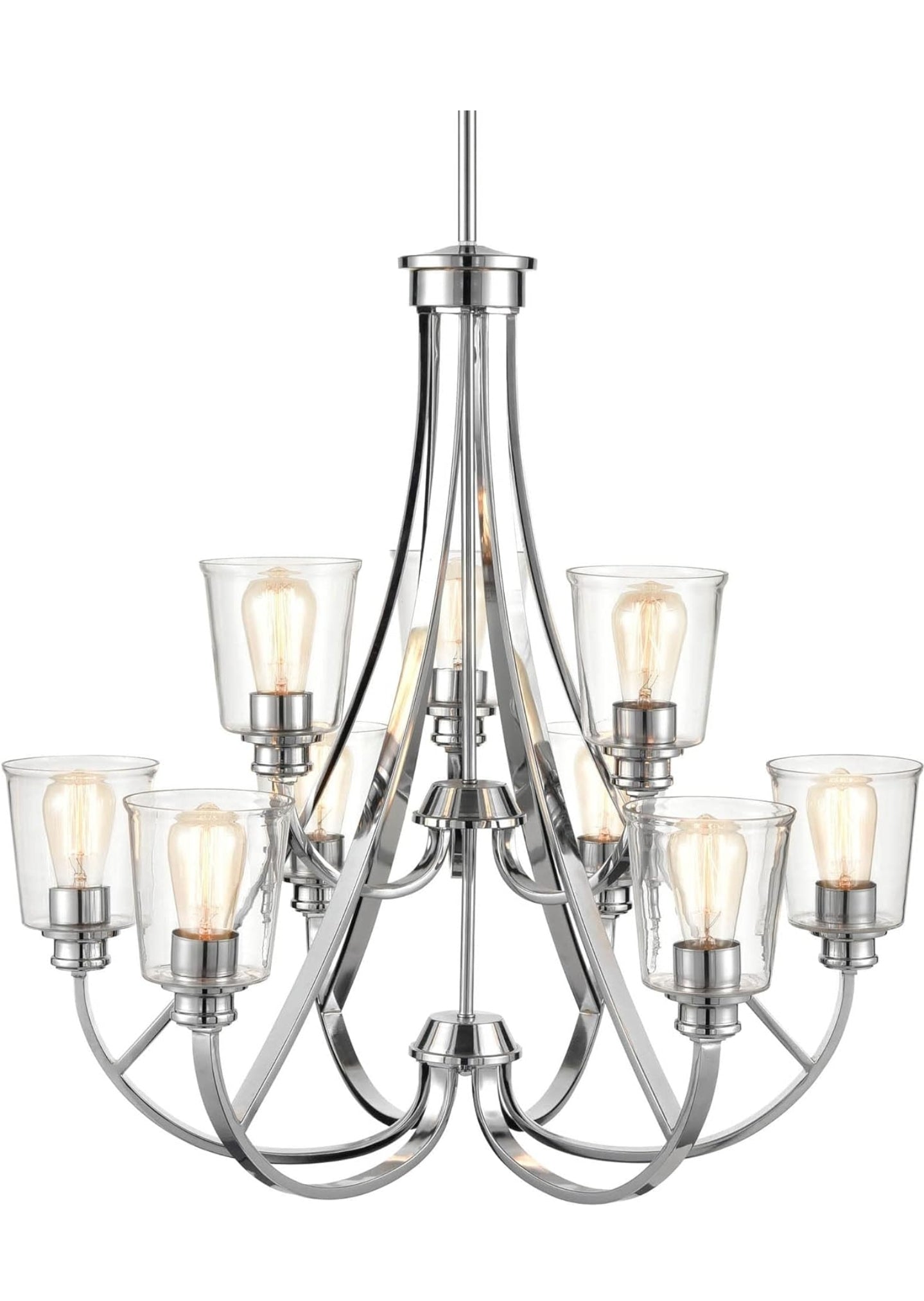 Millennium 3629-CH Transitional Nine Light Chandelier from Forsyth Collection in Chrome Finish