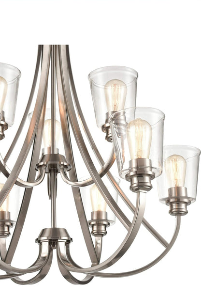 Millennium 3629-CH Transitional Nine Light Chandelier from Forsyth Collection in Chrome Finish