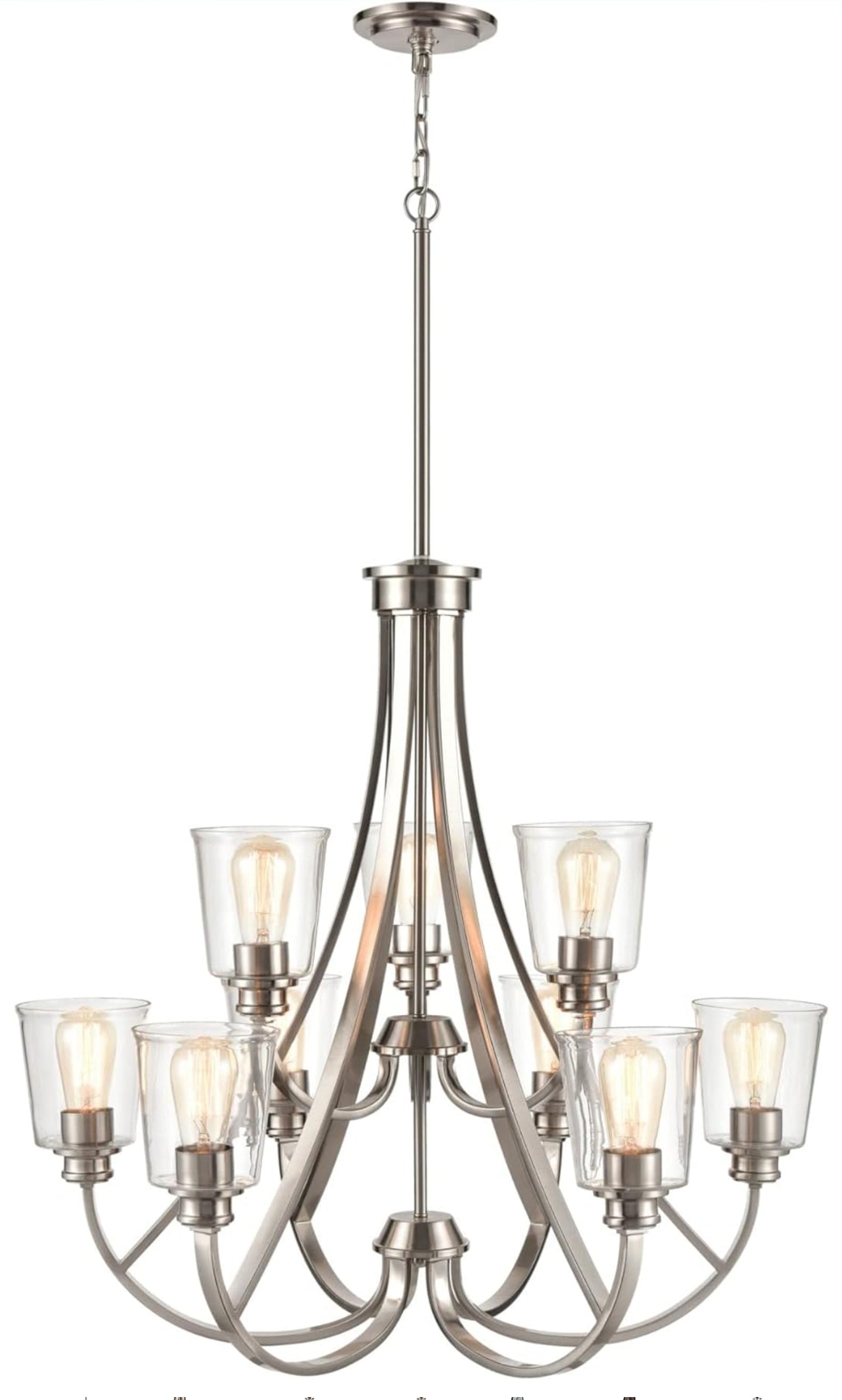 Millennium 3629-CH Transitional Nine Light Chandelier from Forsyth Collection in Chrome Finish