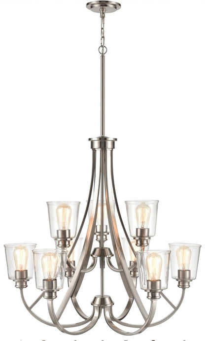 Millennium 3629-CH Transitional Nine Light Chandelier from Forsyth Collection in Chrome Finish