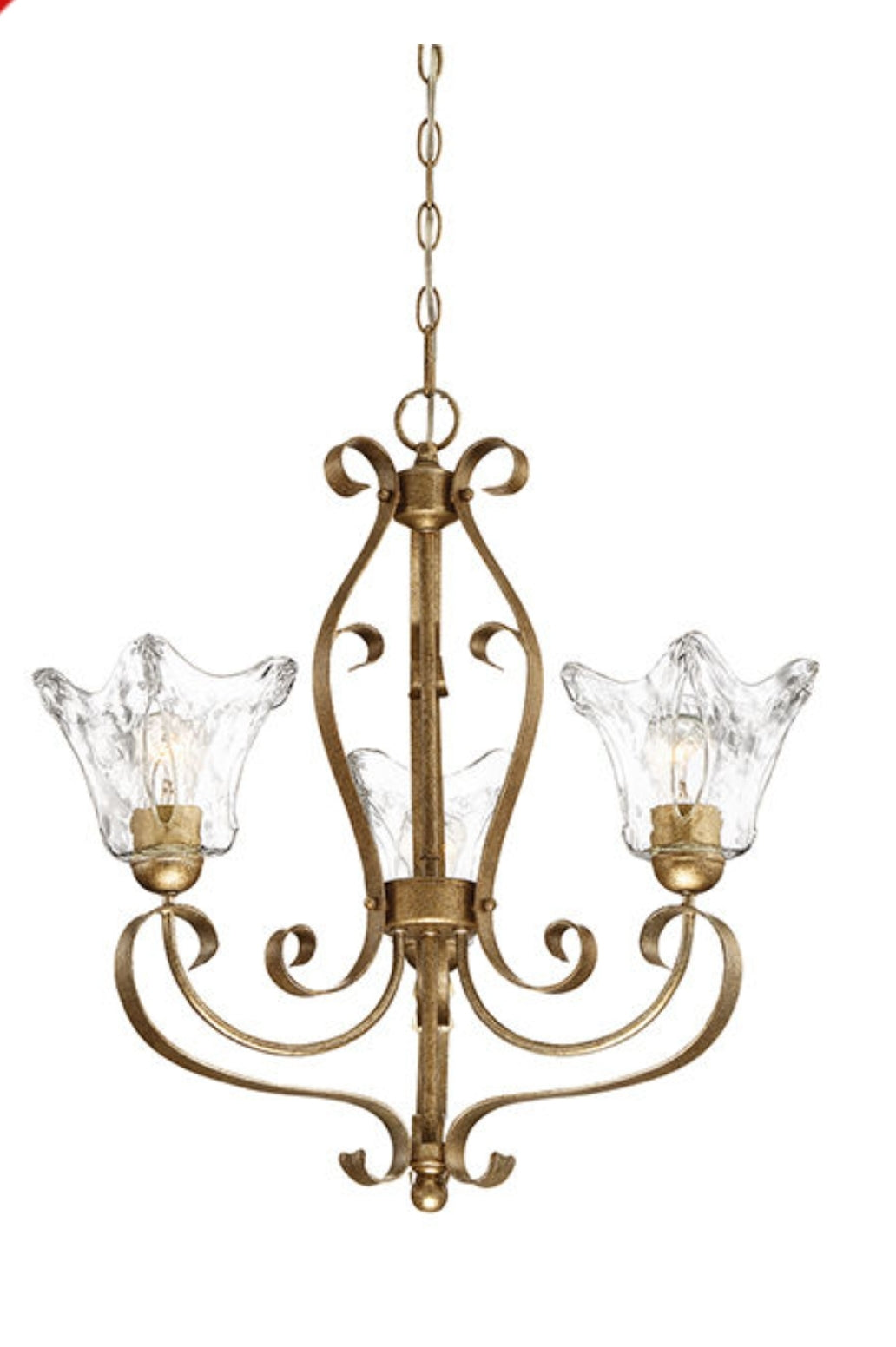 Millennium Lighting Chatsworth Collection 3-Light Vintage Gold Chandelier