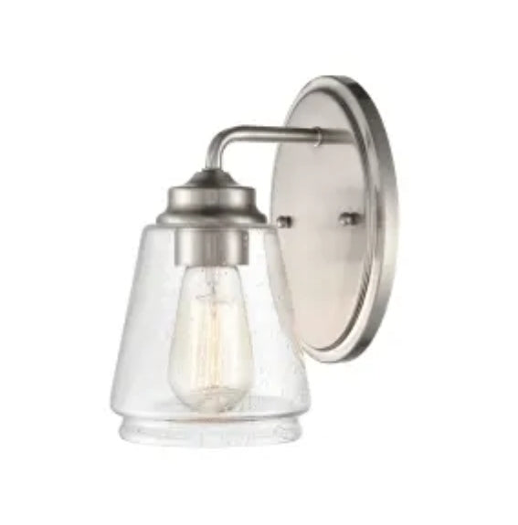 Millennium Lighting 10" Tall Wall Sconce in Brushed Nickel with Clear Glass Shade