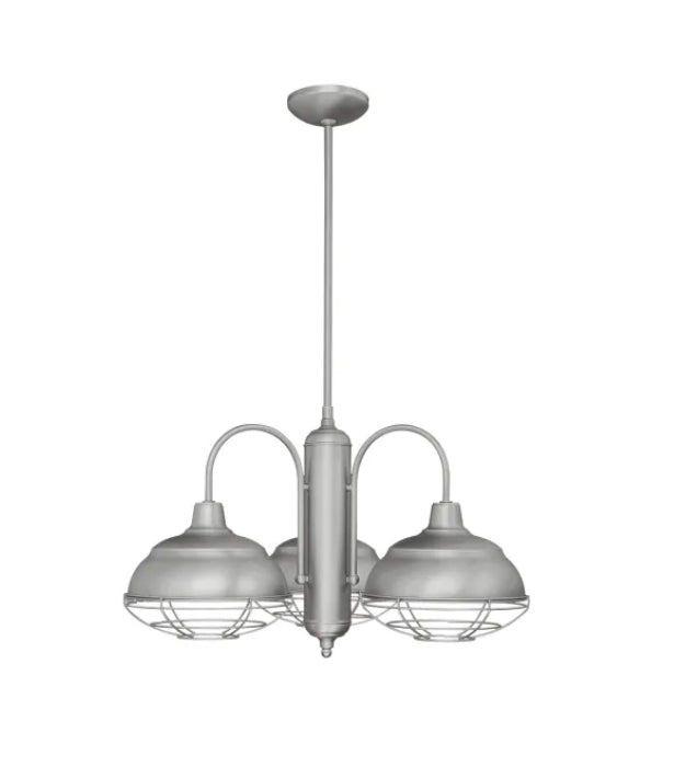 Millennium Lighting Neo-Industrial 3 Light Single Tier Chandelier in Satin Nickel