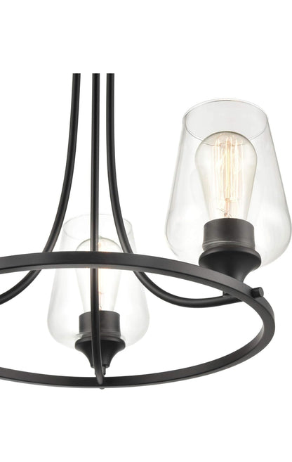 Millennium 9723-MB Transitional Three Light Chandelier from Ashford Collection Finish, Matte Black