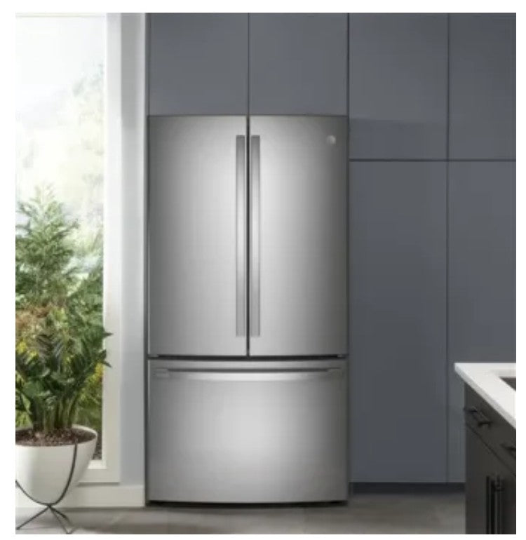 GE Profile PWE23KYNFS
36 Inch Counter Depth French Door Refrigerator with 23.1 Cu. Ft. Capacity, TwinChill™, Turbo Cool/Freeze, Temperature Controlled Drawer, Quick Space Shelf, Enhanced Shabbos Mode Capable, Internal Water Dispenser, 98172476