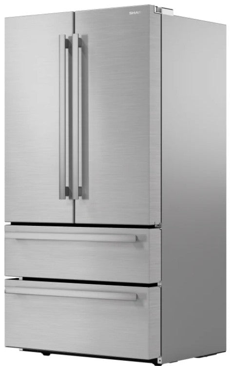 Sharp SJG2351FS
36 Inch French 4-Door Counter Depth Refrigerator with 22.5 Cu. Ft. Capacity, Adjustable Slide-In Shelf, Humidity-Controlled Crisper Drawers, 61240176