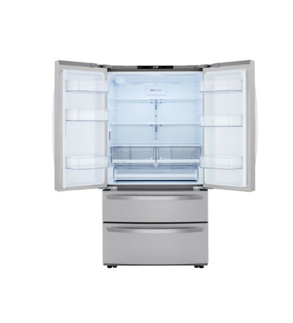 LG 27 cu. ft. 4-Door French Door Refrigerator with Internal Water Dispenser in PrintProof Stainless Steel LMWS27626S