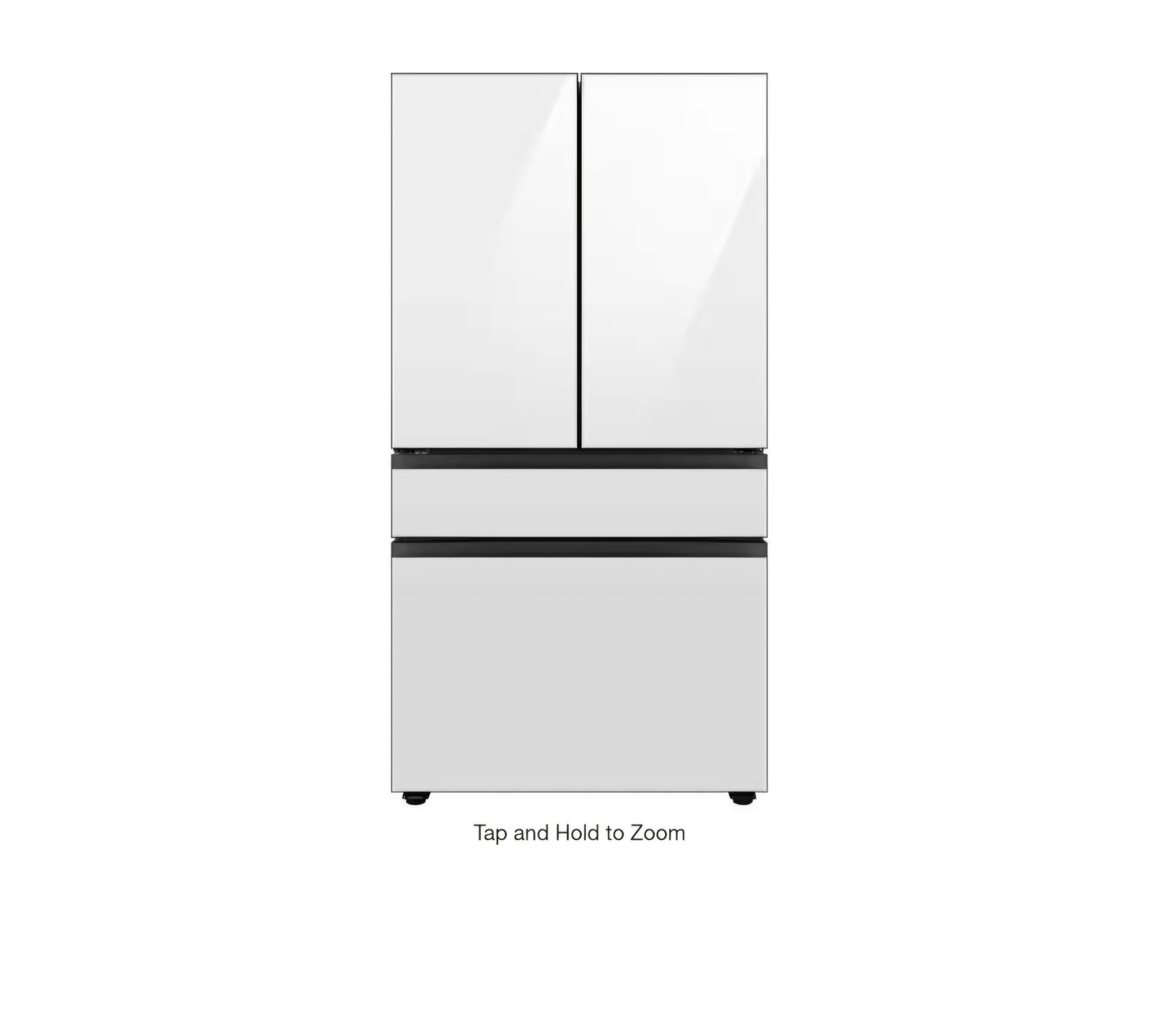 Samsung
Bespoke 29 cu. ft. 4-Door French Door Smart Refrigerator with Beverage Center in White Glass, Standard Depth MODEL#RF23BB860012AA