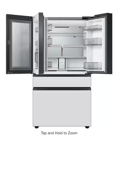 Samsung
Bespoke 29 cu. ft. 4-Door French Door Smart Refrigerator with Beverage Center in White Glass, Standard Depth MODEL#RF23BB860012AA