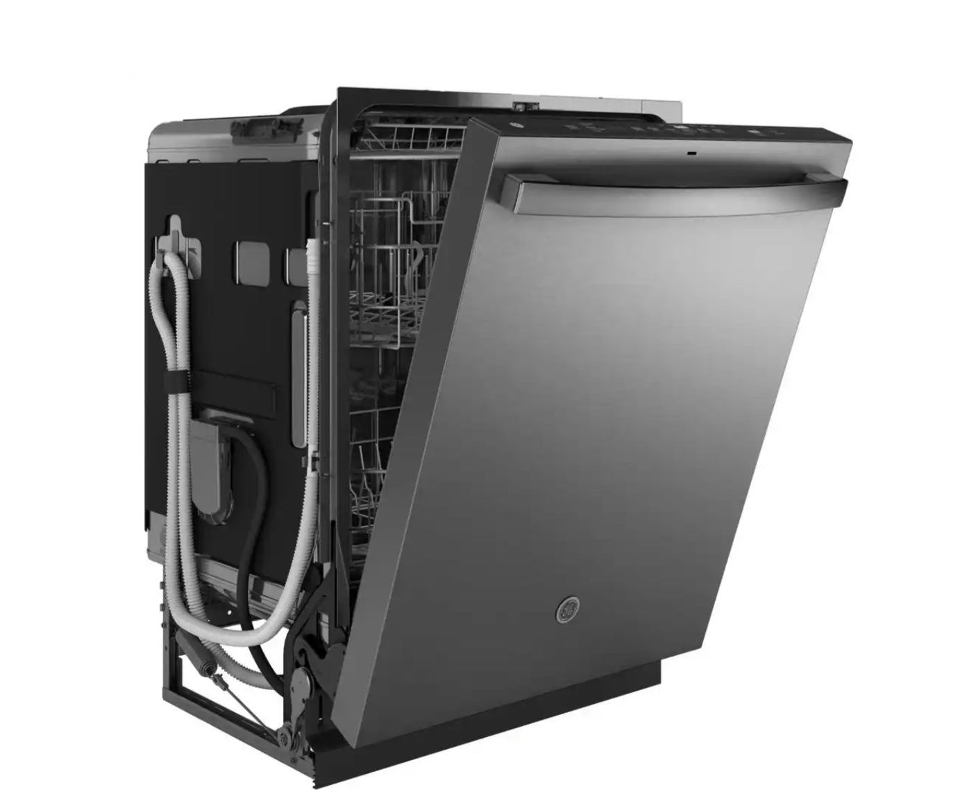 GE 24 in. Top Control Built-In Tall Tub Dishwasher in Fingerprint Resistant Stainless with Dry Boost, 3rd Rack, and 47dBA. MODEL# GDT650SYVFS 98623658