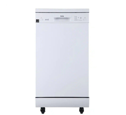 Danby 18 in. White Electronic Portable Dishwasher with 4-Cycles with 8-Place Settings Capacity MODEL DDW1805EWP 33764909