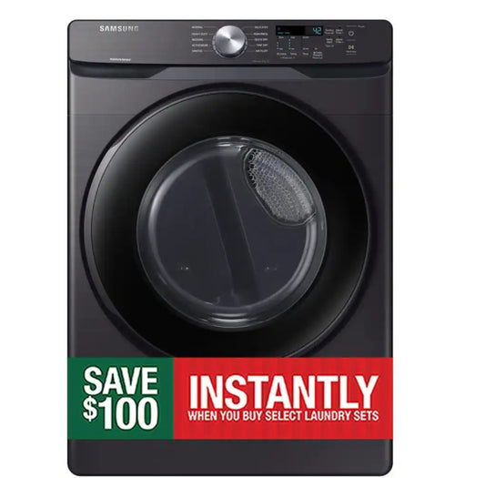 Samsung 7.5 cu. ft. Stackable Vented Electric Dryer with Sensor Dry in Brushed Black 11123380