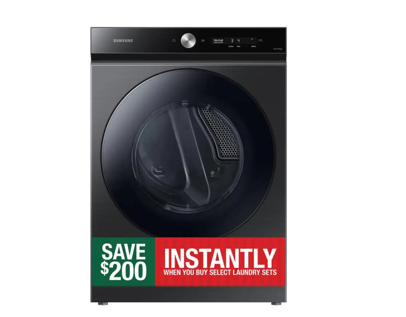 Samsung Bespoke 7.6 cu. ft. Ultra-Capacity Vented Smart Electric Dryer in Brushed Black with Super Speed Dry and AI Smart Dial 66659236