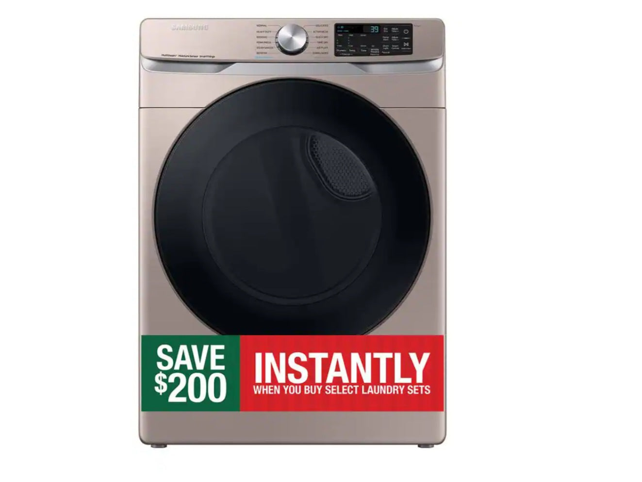 Samsung 7.5 cu. ft. Smart Stackable Vented Electric Dryer with Steam Sanitize+ in Champagne MODEL: DVE45B6300C 44312690