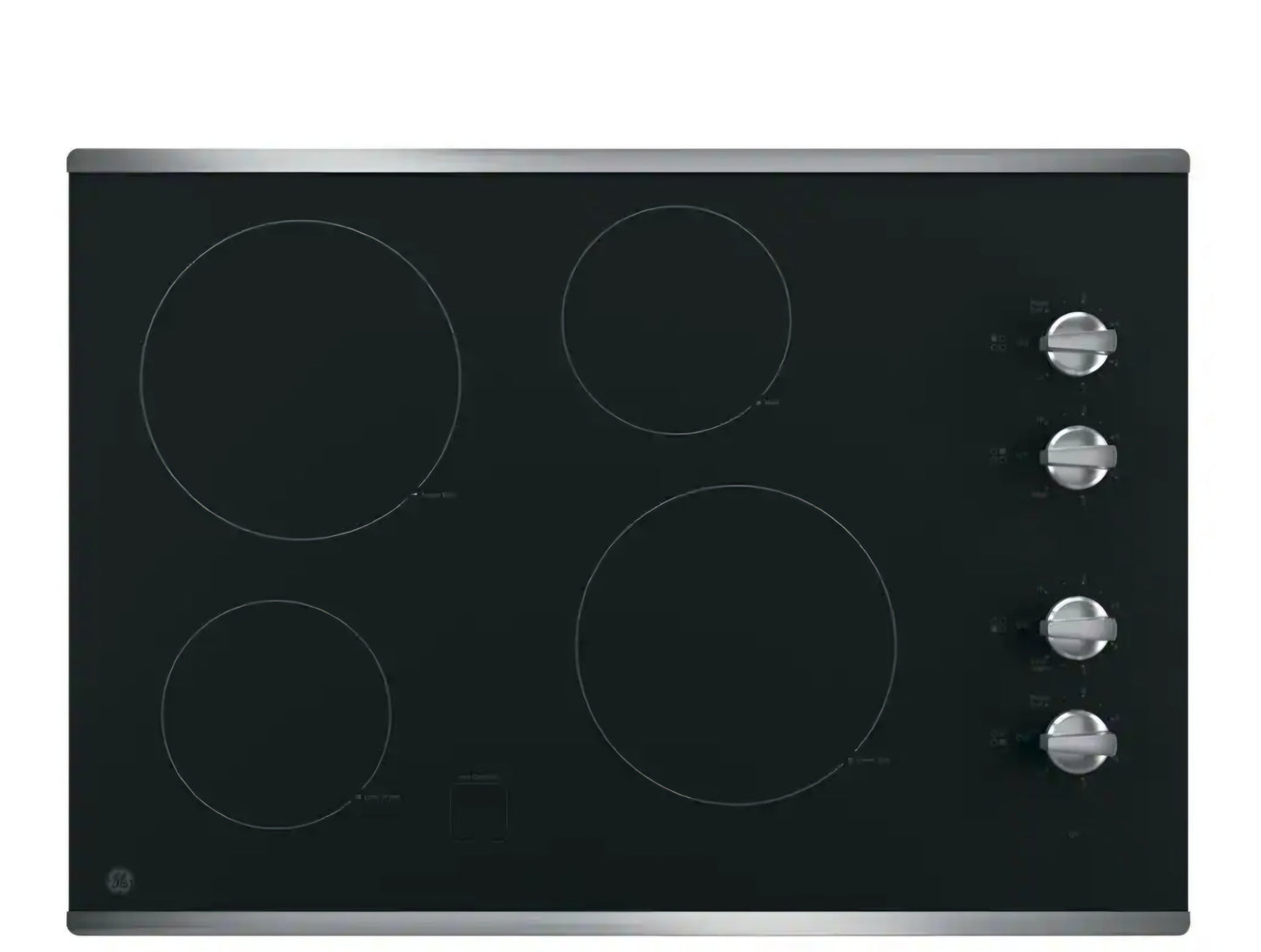 GE
30 in. 4 Burner Element Radiant Electric Cooktop in Stainless Steel including 2 Power Boil Burners JP3030 5130921