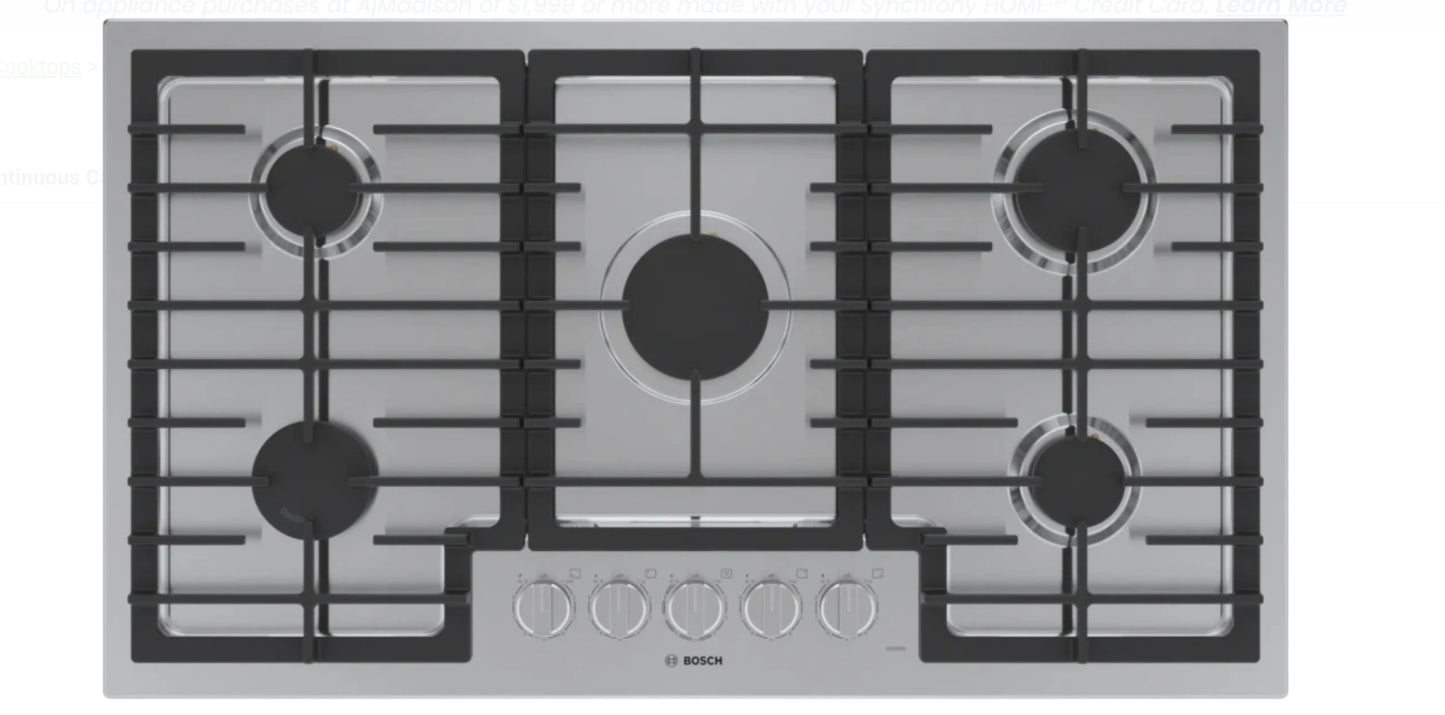 Bosch 500 Series NGM5659UC
36 Inch Gas Cooktop with 5 Sealed Burners 09127471