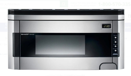 Sharp R1514TY 1.5 cu. ft. Over-the-Range Microwave Oven with 1,000 Cooking Watts, Carousel Turntable, Sensor Cook Center, 2-Speed Ventilation Fan and Instant Action Keys 6614201209