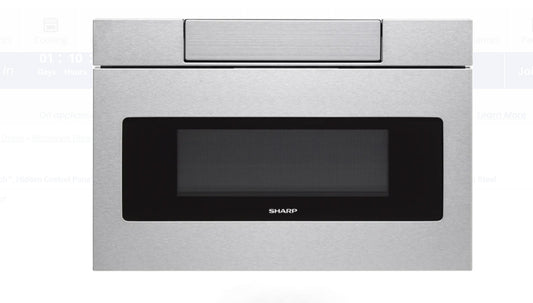 Sharp SMD2470ASY 24 Inch Microwave Drawer with Easy Touch™, Hidden Control Panel, Sensor Cook, Design Flexibility, Timer, 1,000 Watts, 1.2 cu. ft. Capacity, Reheat and Keep Warm: Stainless Steel 76515514