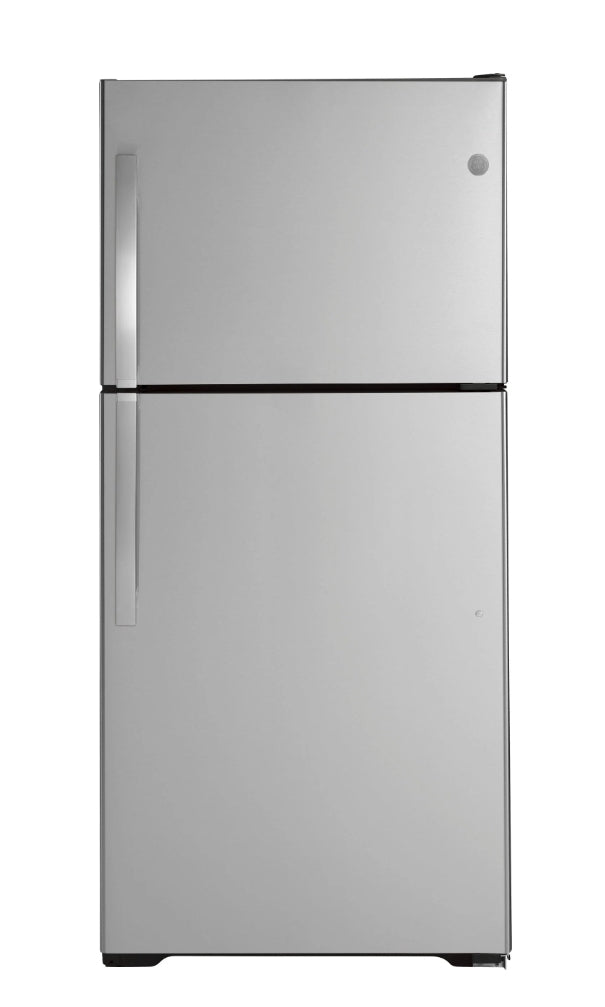 GE GIE19JSNCRSS Top Freezer Refrigerator With Handle and Icemaker With
Energy Star Energy 19 Cubic Feet Capacity Premium Door
Shelves and Texture Door Right Door Swing: Stainless