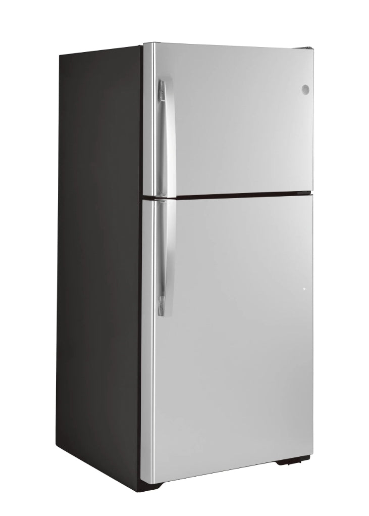 GE GIE19JSNCRSS Top Freezer Refrigerator With Handle and Icemaker With
Energy Star Energy 19 Cubic Feet Capacity Premium Door
Shelves and Texture Door Right Door Swing: Stainless