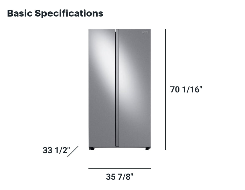 Samsung - 28 cu. ft. Side-by-Side Smart Refrigerator with Large Capacity Stainless Steel
Model: RS28A5OOASR/AA 987162488