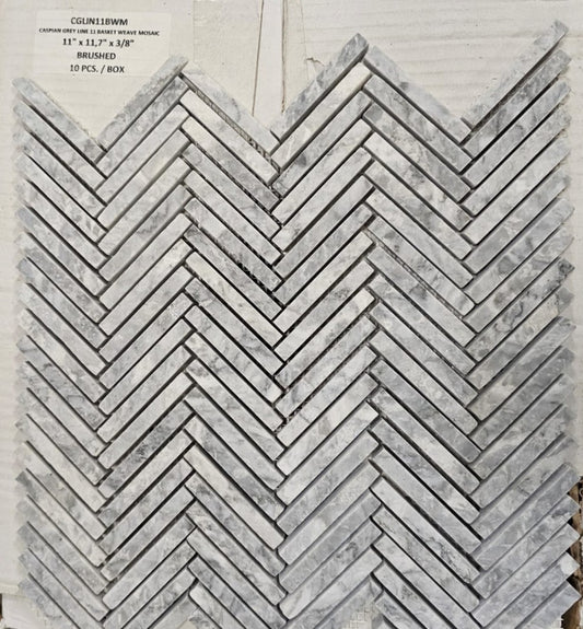 Caspian Grey Weave Brushed Mosaic Back splash