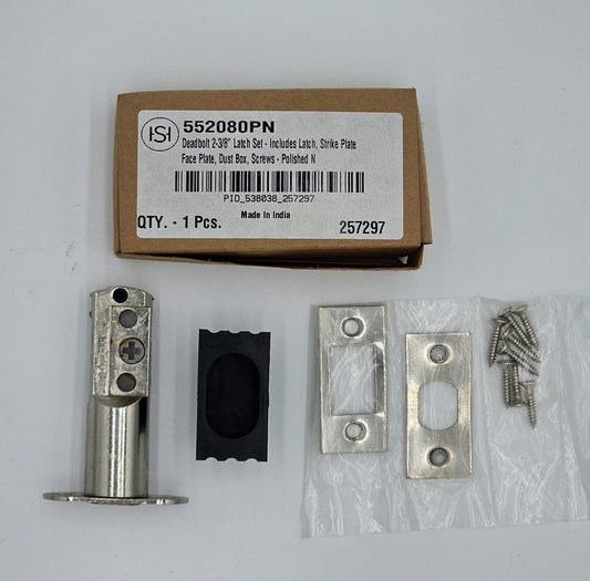 Signature Hardware 2-3/8" Deadbolt Latch Set in Polished Nickel