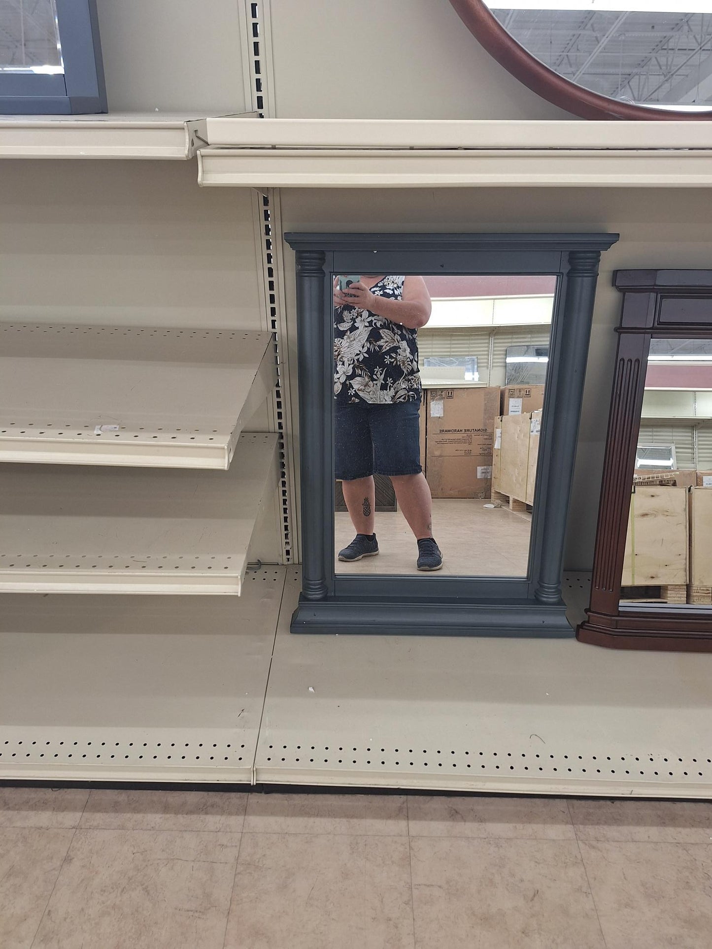 Blue Wood Mirror