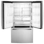 GFE26JYMFFS GE 25.6 cu. ft. French Door Refrigerator in Fingerprint Resistant Stainless Steel, ENERGY STAR