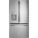 GFE26JYMFFS GE 25.6 cu. ft. French Door Refrigerator in Fingerprint Resistant Stainless Steel, ENERGY STAR