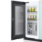 Samsung Bespoke 29 cu ft. 4-Door French Door Smart Refrigerator with Beverage Center in Morning Blue/White Glass, Standard Depth MODEL #RF29BB8600MAA