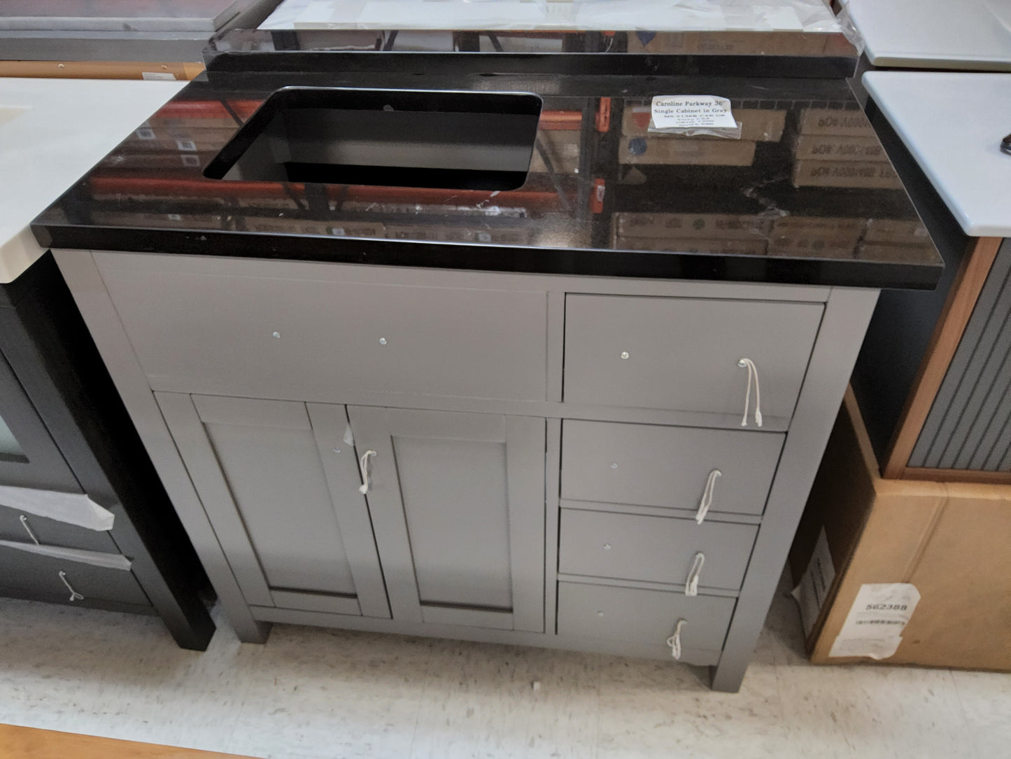 36" Virtu USA Single Cabinet In gray TOP INCLUDED: $650
NO TOP: $500 661245789