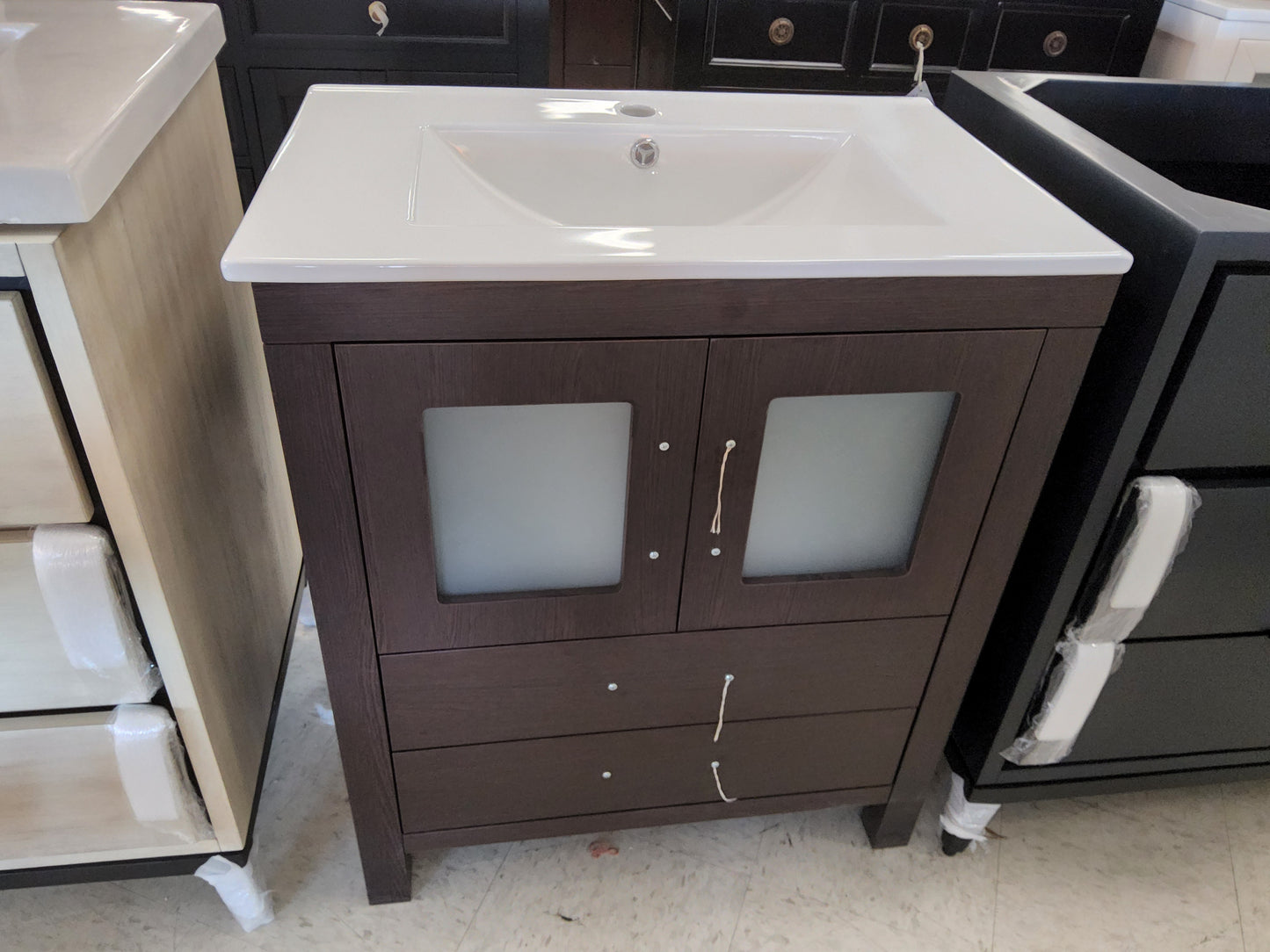 28" Single Square Sink Top vanity in Brown TOP INCLUDED: $550 NO TOP: $400 51248662