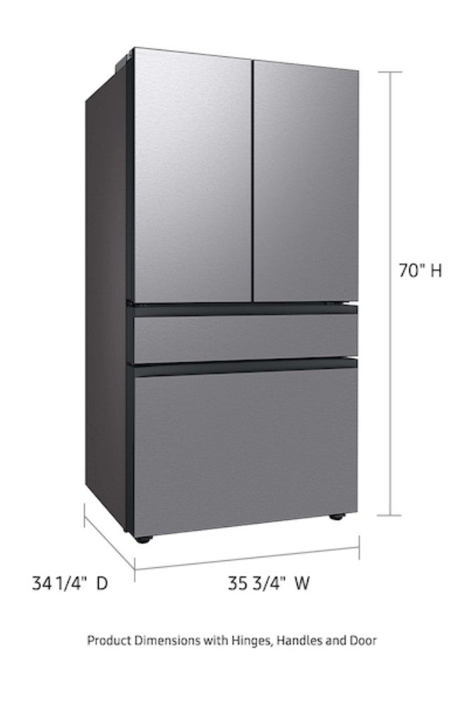 Samsung RF29BB8600QAA Bespoke 4-Door French Door Refrigerator (29 cu. ft.) with Beverage Center™ in Stainless Steel 89612431