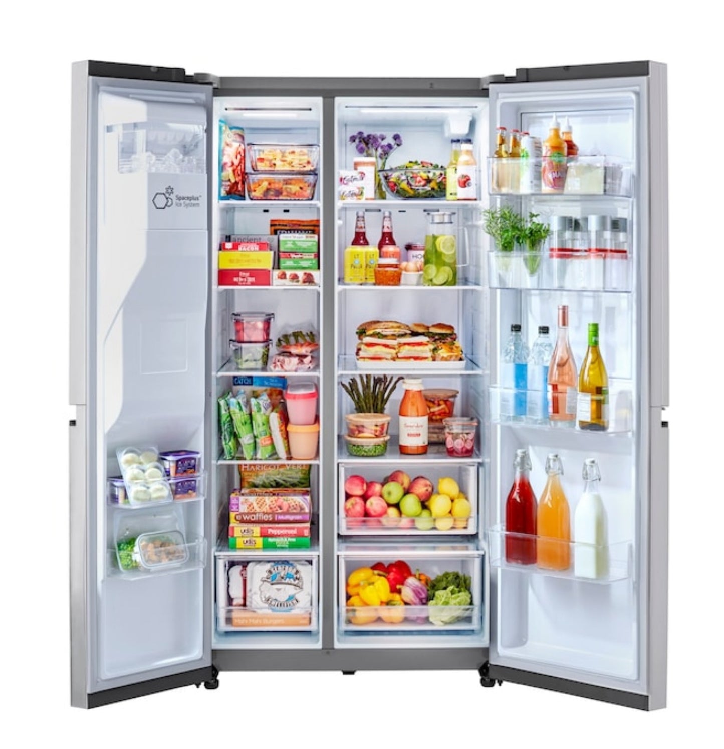 LLSDS2706S LG Door in Door 27.12-cu ft Side-by-Side Refrigerator with Ice Maker, Water and Ice Dispenser (Printproof Stainless Steel