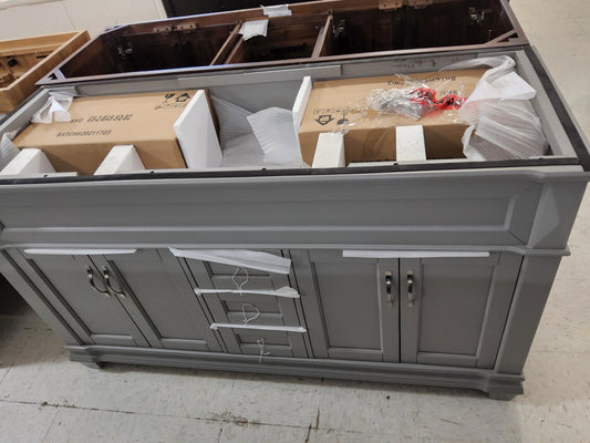 60" Signature vanity in gray 871345T TOP INCLUDED: $1,200
NO TOP: $900